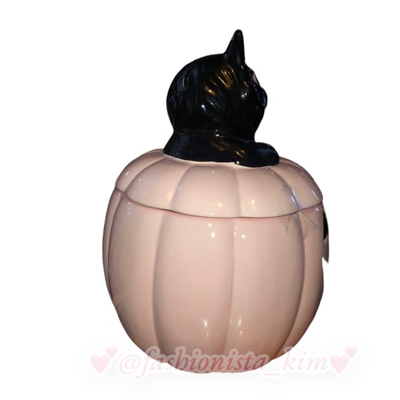 Cobwebs & Cauldrons Pink jack-o-lantern pumpkin canister - Picture 3 of 9